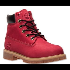 Juniors Timberland 6 Inch Classic Boots Red Nubuck